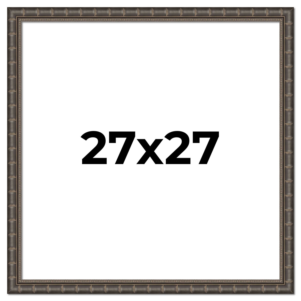 27x27 Modern Bamboo Picture Frame with UV-Resistant Acrylic & Acid Free Backing, Available in 5 Finishes - Gold, Silver, Brown, Black, and Natural